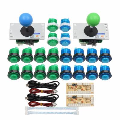 China 2 Players push buttons DIY Arcade Kit joystick+ with illuminated led push buttons arcade kit 24mm/28mm for sale