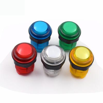 China Plastic Push Button Machine Arcade Game PC Transparent Waterproof Round 28mm Led Push Button For Game Machine for sale