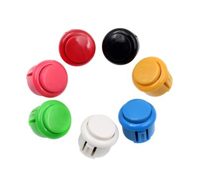 China Hot Sale 24mm Plastic PC Arcade Game Machine Plastic Round Push Button Clip Button For Arcade Game Machine for sale