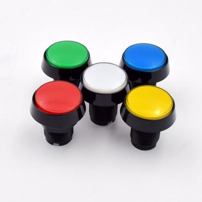 China Accessories 60mm Plastic Flat Round 12V LED Arcade Game Machine PC DIY Momentary Push Button for sale