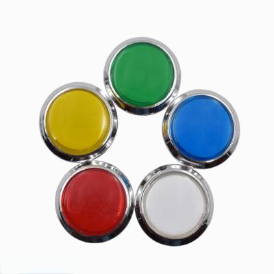 China Hot Selling PC Plastic Arcade Momentary Round Push Button Plated Silver Push Button For Machine for sale