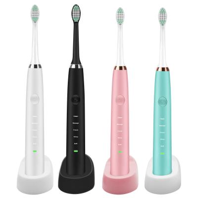 China 2019 Battery Operated Adult Waterproof Electric Ultrasonic Toothbrush With Replaceable Toothbrush Head for sale