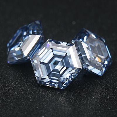 China Color Set Or Wholesale Price Vvs Diamond Loose Stones Per Carat Hexagonal Blue Moissanite From 2022 Latest Fire Factory For Jewelry for sale