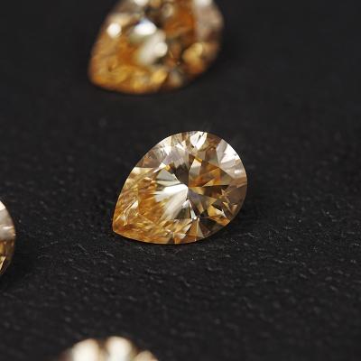 China Color Play or Fire Stone VVS Loose Pear Cut GH Color Carat Yellow Small Size Moissanite Loose Diamond for sale