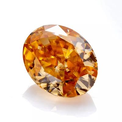 China Color Play or Fire Oval SICGEM Cut VVS Jewelry Making Natural Gemstones Loose Diamond Champagne Moissanite for sale