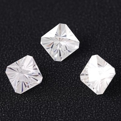 China Color Play Or Fire SICGEM Special Bewitched Cut Square Form VVS 6mm 1 Carat D Moissanite White Loose Stone for sale