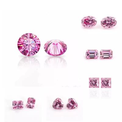 China Game or Fire SICGEM Custom Pink Loose Color Moissanite Certified Pink Color Round Cut D Color VVS1 Factory Price Lab Grown Moissanite for sale