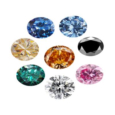 China SICGEM Moissanite Gem Stones Wholesale Natural Yellow Moissanite for Sale Color or Green Blue Black Colorless Fire Oval Set for sale