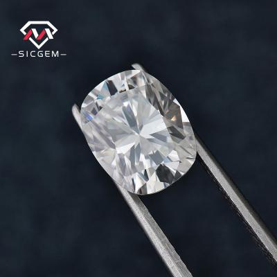 China SICGEM Fire White Square Loose Color or 1 Gemstones 2 3 Carat Cushion Cut Lab Created Diamond Moissanite Stone for sale