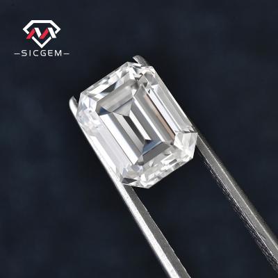 China Game or Fire SICGEM 5*7 Flawless Millimeter 1Ct Emerald Moissanite Loose Moissanite Diamonds Colored Vvs for sale