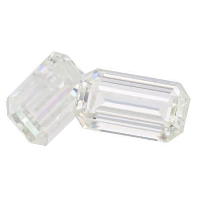 China New Fire Shape SICGEM Long Emerald Cut Moissanite 4*8mm Color Set Or Loose Stone Moissanite Gemstone D White Color for sale