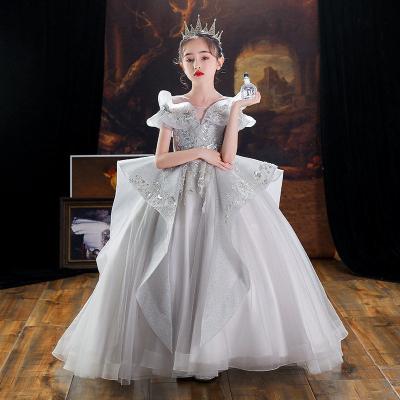 China 2022 Viable Wedding Piano Girl Performance Tow Princesses High End Host Model Fluffy Catwalk Costume Skirt Children's Dress for sale