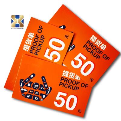 China Super Sale Value Coupons Custom Printed Cash Cash Vouchers Line Cards for sale