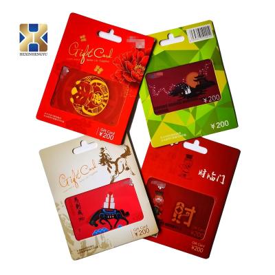 China Custom plastic supermarket gift certificates with logos and barcodes, magnetic strips are printed by Chinese printing manufacturers for sale