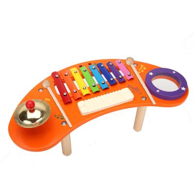 China Educational Toy Children's Wooden Percussion Instruments Toys Center Musical Toy Instrument Multifunctional Wooden Table Toy for sale