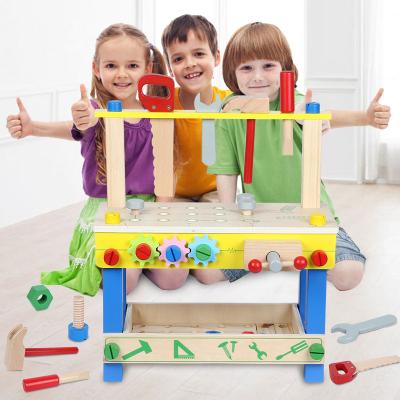 China New Baby Wooden Construction Toys Children's Wooden Toys Busy Board Stand Tool Eco-Friendly For Kids for sale