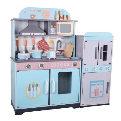 China Preschool Kids Toy HQ Set Large Wooden Kitchen Set Cooking Pretend Play Toy Kitchen For Children for sale