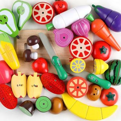 China Wooden Magnetic Simulation Food Slicing Fruit Slicing Toys Kitchen Toys Pretend Play Educational Fruit Slicing Toy for sale