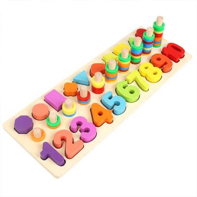 China DIY Practice 2019 Wholesale Educational Montessori Shape Matching Wooden Puzzle Board Math Toys For Children for sale