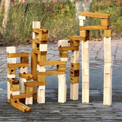 China Building Toy Wholesale Custom Bead Outdoor Montessori Building Block Wood for sale