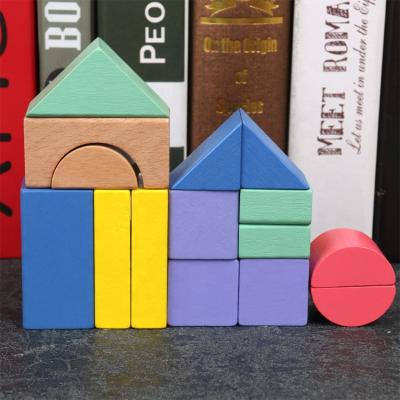 China Environmental Educational Wooden Custom Block Toys Toddler Irregular Shape Building Block Creative Wooden Set for sale