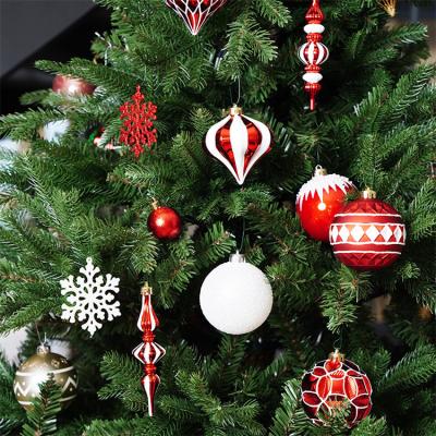 China New Fancy Plastic Painted Baubles For Decorating Funny Frosted Christmas Tree Christmas Baubles Ornaments for sale