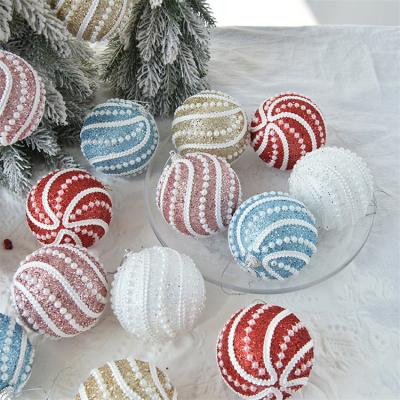 China New Plastic Colorful 8cm Ball Christmas Tree Home Store Event Decoration Indoor Christmas Ball Pendant for sale