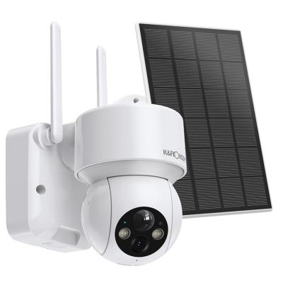 China NIGHT VISION K&F Concept 1080p full hd solar powered ptz camera home camera solar outdoor wireless security camera for sale