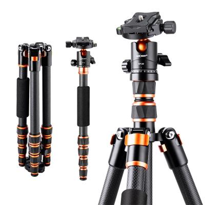 China K&F Concept PORTABLE Ultralight Carbon Fiber Tripod Foldable Tripod Stand Vlogging Tripod For Mobile Phone Camera Stand for sale