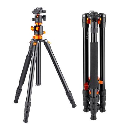 China K&F PORTABLE concept foldable stabilizer 360 degree horizontal tripod stand support profissional aluminum alloy tripod for sale