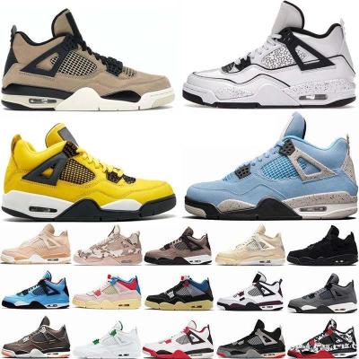 China Fashion trend college blue 4 mens basketball 4s shoes cool gray metallic purple bred infrared mens white oreo black cat shimmer cactus jack for sale