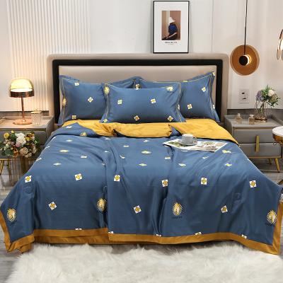 China Nondisposable Bedding Set Bed Linen Plaid Duvet Cover Set Family Comforter Blankets Bedding for sale