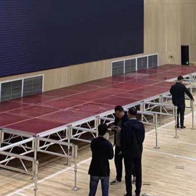 China Aluminum Alloy Stage , Red Quick Assembling Indoor And Outdoor Performance Stage Whwt01 for sale