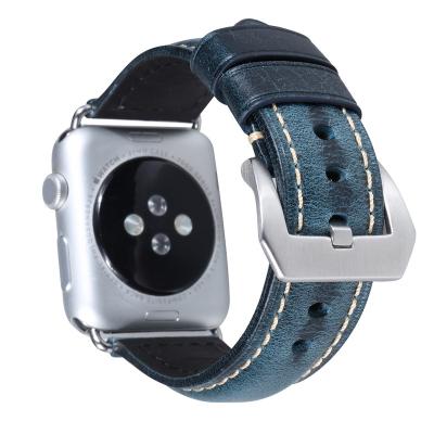 China Wholesale Vintage Men's Durable/Vintage Genuine Leather Smart For Apple Watch Band Series 5 4 3 2 1 44mm 40mm for sale