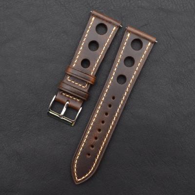 China Cow Leather Watch Band 24mm 22mm Washable Genuine Leather Strap Single Release for sale