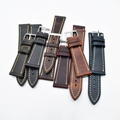 China Leather 6 Colors for Quick Release Leather Watch Band, Genuine Leather Watch Strap 22mm or 24mm for sale