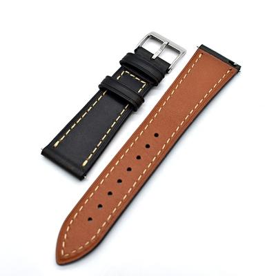 China 22mm or 24mm Width Quick Release Leather Top Grain Leather Watch Band Strap Top Choice for sale