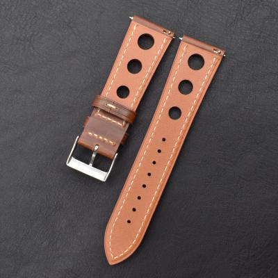 China Washable High Grade Sports Watch Strap 24mm Leather Band Quick Release 22mm for sale