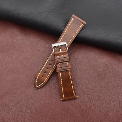 China Washable For Gear S3 Bands Genuine Watch Band 22mm Leather Strap Replacement Stainless Steel Buckle Clasp for sale