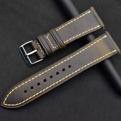 China Quick Release 22mm 24mm Washable Custom Watch Straps Real Leather Watch Bands for sale