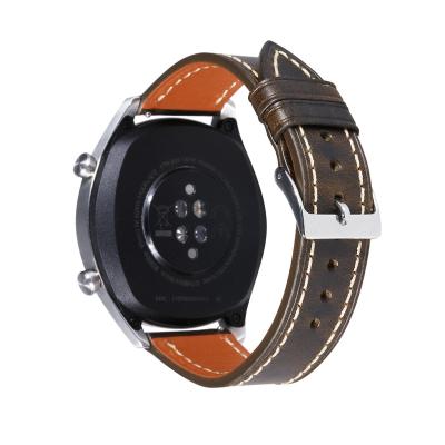 China Super Soft Raw Leather Strap Mens Watch Band Very Soft / Discolored / Waterproof 22 24mm for sale