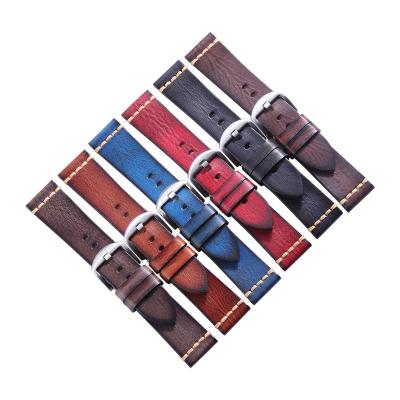 China Single Layer Cowhide Durable Compatible With Genuine Leather 20mm 22mm Amazfit Brand Replacement Watch Band for sale