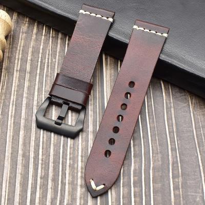 China 2022 Italian Slot Leather Discolored Leather Discolored Watch Band for sale