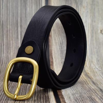 China 2022 Fashion Comfortable Women's Retro Comfortable Women's Black Color Leather Waistband Casual Belt for sale