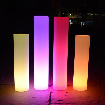 China PE Plastic Led Cylinder Lamp With Remote And Battery Operated Floor Lamp For Wedding Event for sale