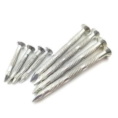 China Flat Blue Coated Black White Zinc Plated Galvanized Steel Concrete Nails for Masonry with plastic washer China Factory Stone Nails for sale