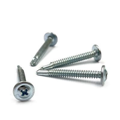 China Pan Zinc Plated Extra-wide Wafer Truss Head Self drilling Screw China Factory for sale