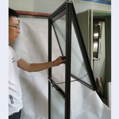 China Australia Folding White Aluminum Glass Double Screen Awning Windows for sale