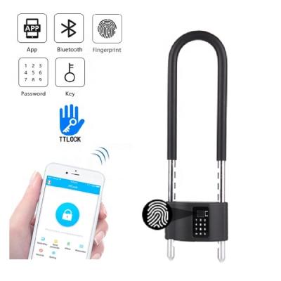 China Aluminum Alloy Wireless Outdoor Smart Fingerprint U Biometric Lock With TTlock App Smart Door Lock for sale