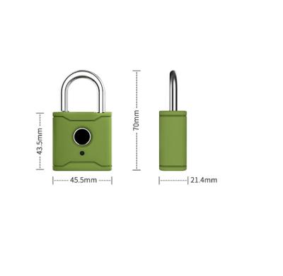 China Fast Delivery New Design Custom Digital Fingerprint Smart Padlock 45.5*70*21.4mm for sale